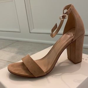 Taupe/nude block heels